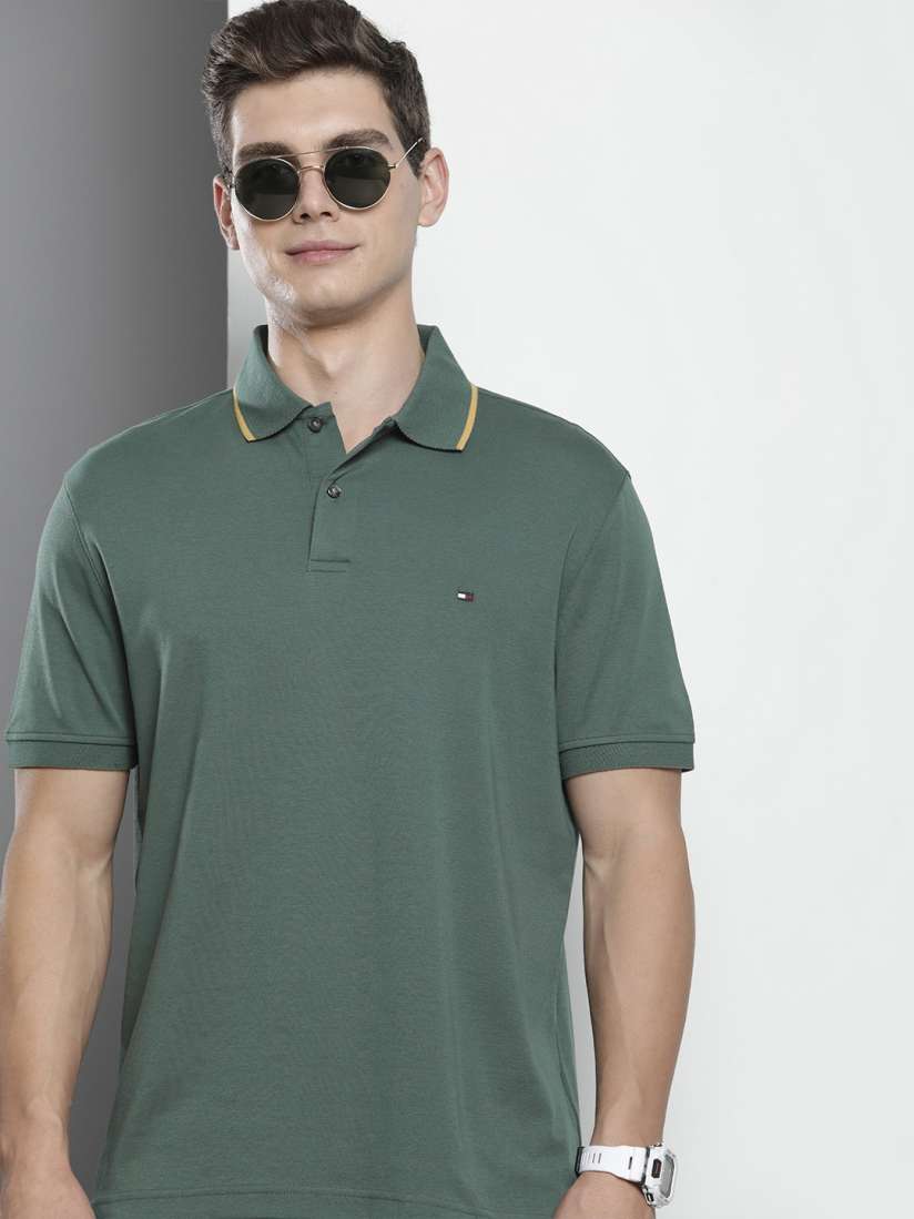 Buy Tommy Hilfiger Men Polo Collar Pure Cotton T shirt Tshirts for Men 23962496 Myntra