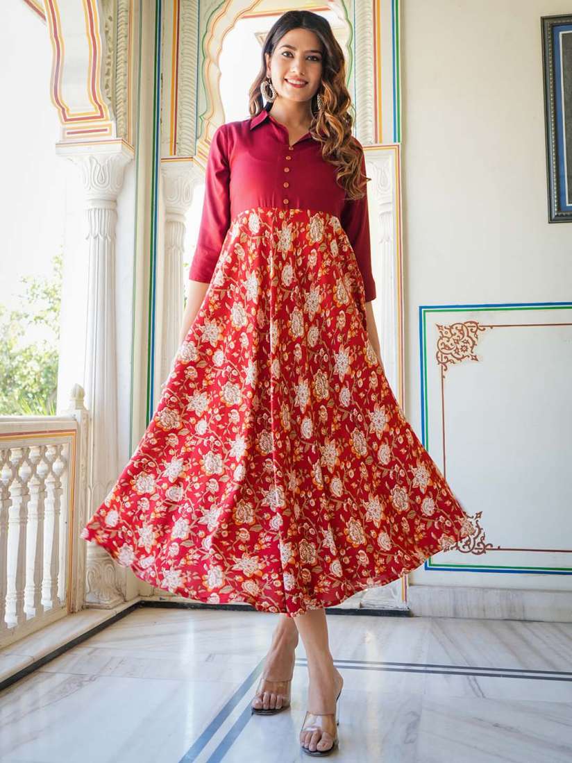 A line dress myntra top