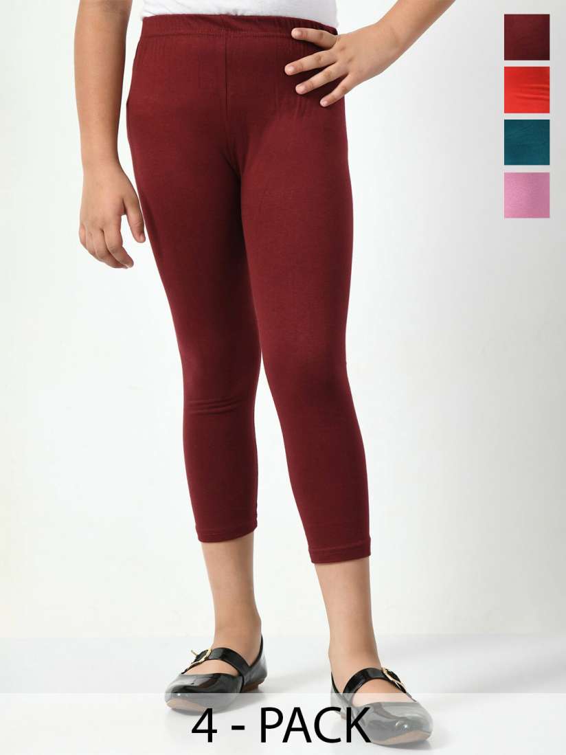 Buy BAESD Girls Pack Of 4 Mid Rise Capris Capris for Girls 23986614 Myntra