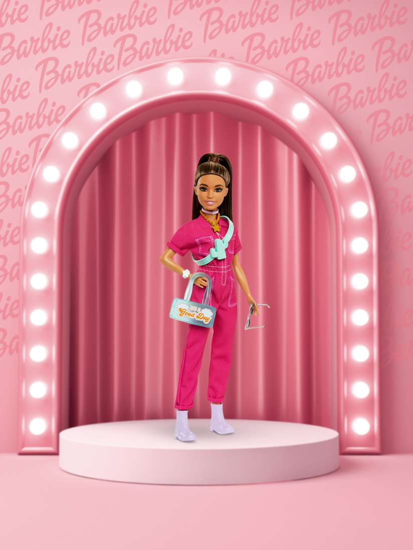 Buy Barbie Doll in Trendy Jumpsuit with Storytelling Accessories Soft Toys and Dolls for Girls 23990476 Myntra
