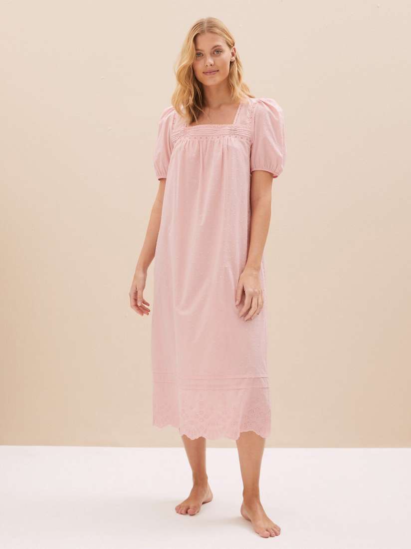 Buy Marks Spencer Self Design Printed Square Neck Pure Cotton Midi Night Dress Nightdress for Women 23994880 Myntra