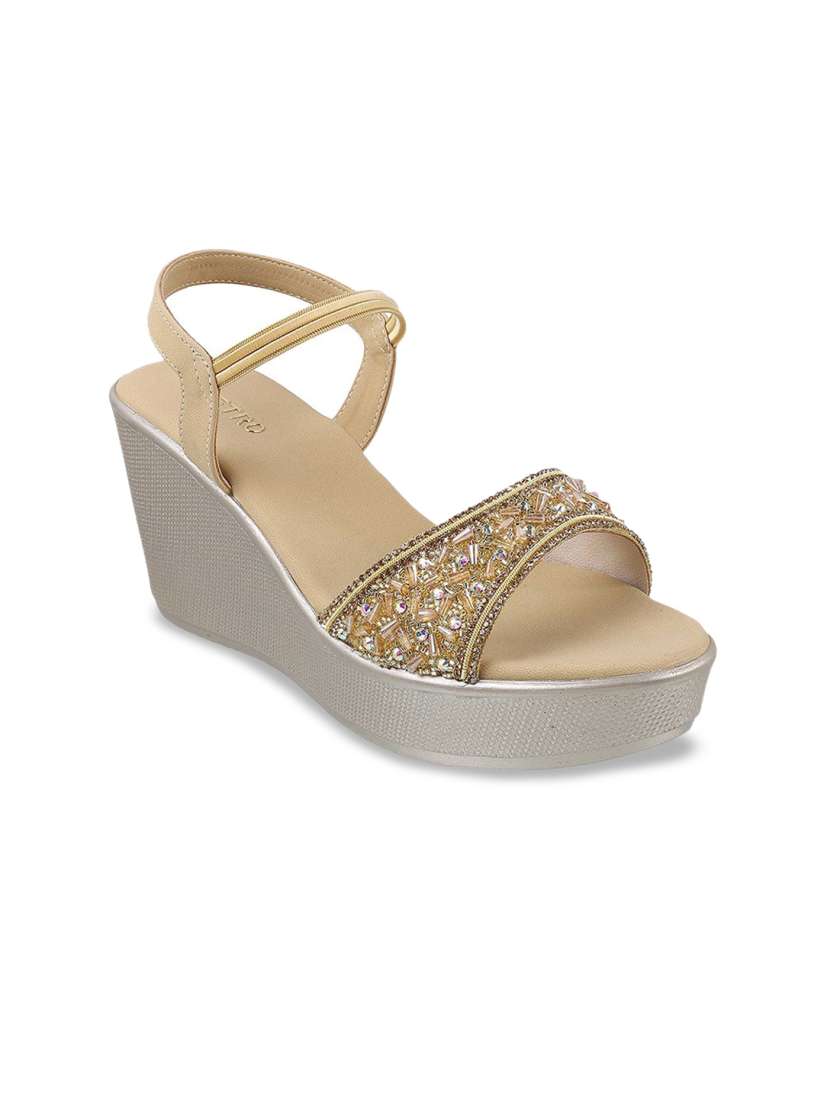 Buy Metro Embellished Open Toe Wedges With Backstrap Heels for Women 23997922 Myntra
