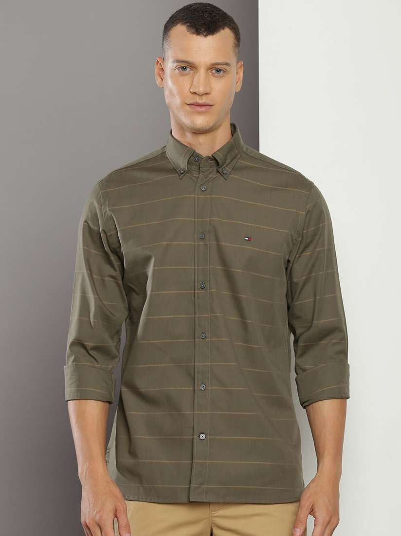 Buy Tommy Hilfiger Horizontal Striped Button Down Collar Casual Shirt Shirts for Men 23998752 Myntra
