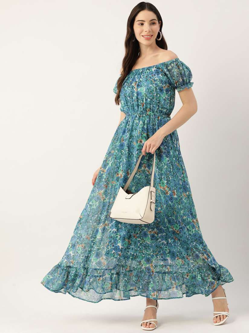 Off shoulder dress myntra on sale