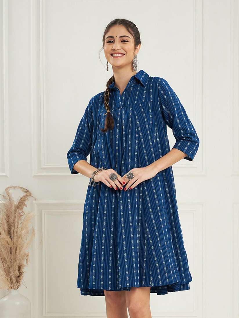 Striped dress myntra shop