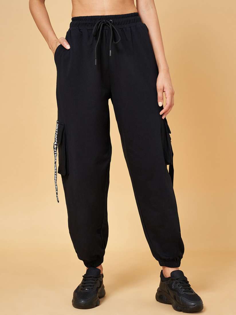 Buy Ajile by Pantaloons Women Mid Rise Cotton Joggers Track Pants for Women 24001012 Myntra