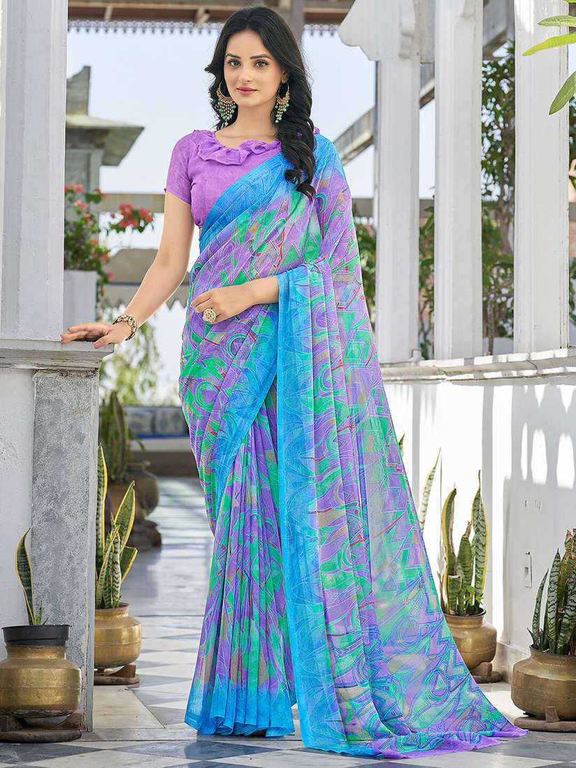 Chiffon saree in myntra outlet