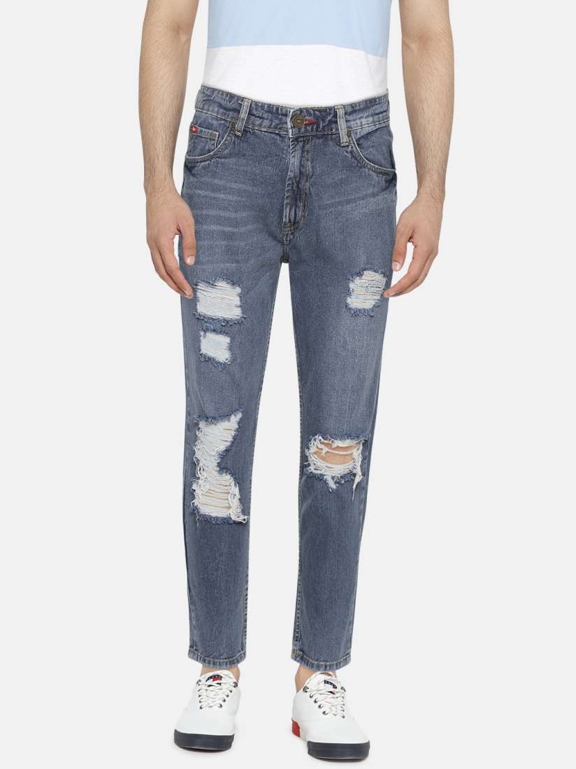 Buy Lee Cooper Men Blue Skinny Fit Mid Rise Highly Distressed Jeans Jeans for Men 2402348 Myntra