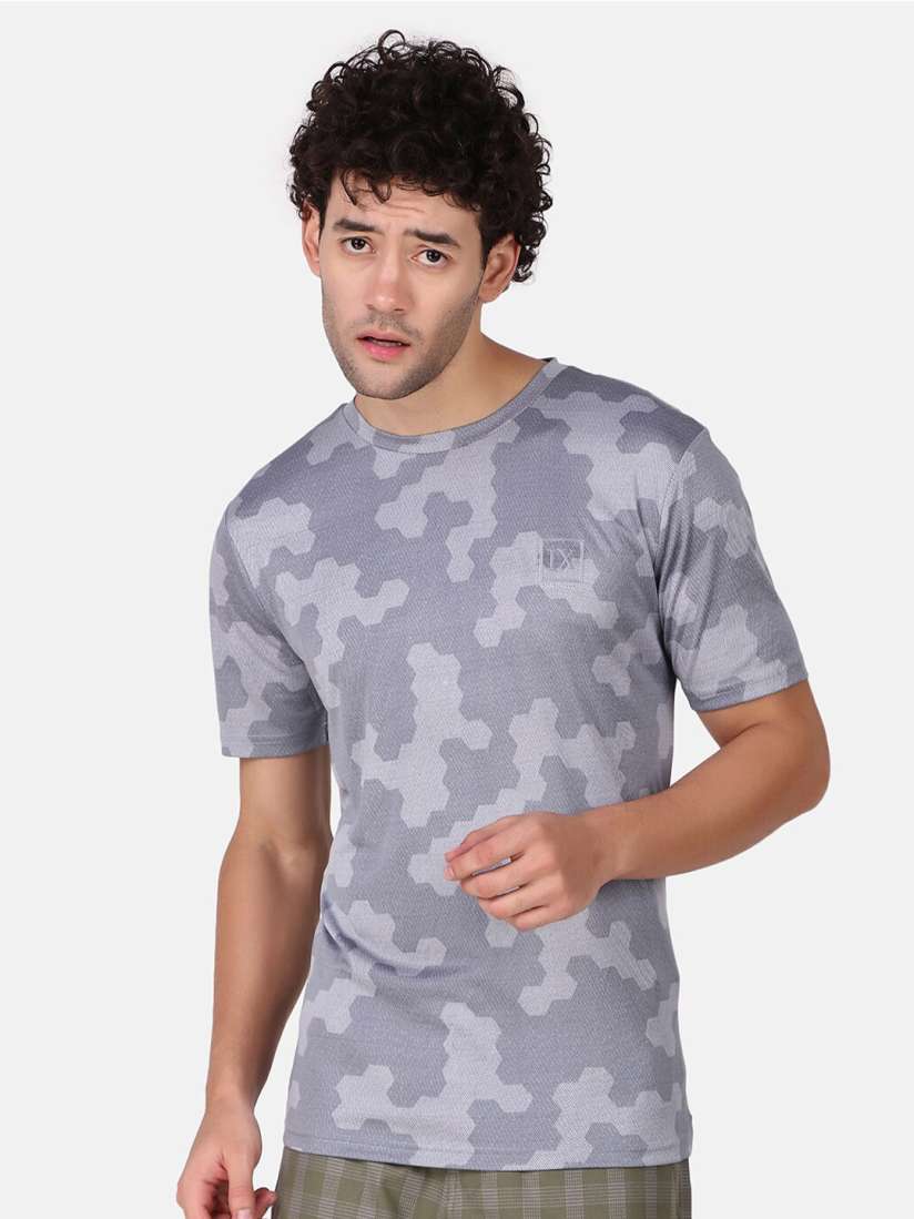 Buy IX IMPRESSION Camouflage Printed Round Neck Dry Fit Sports T shirt Tshirts for Men 24029162 Myntra