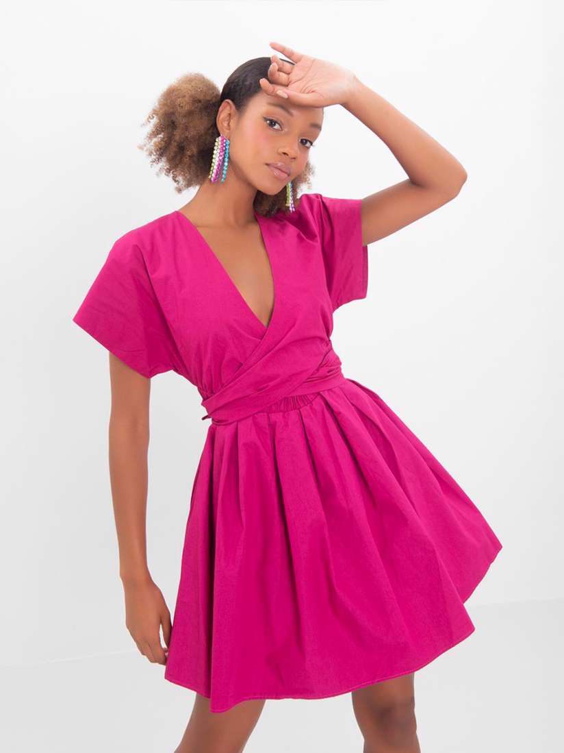Fit and flare dress v neck discount