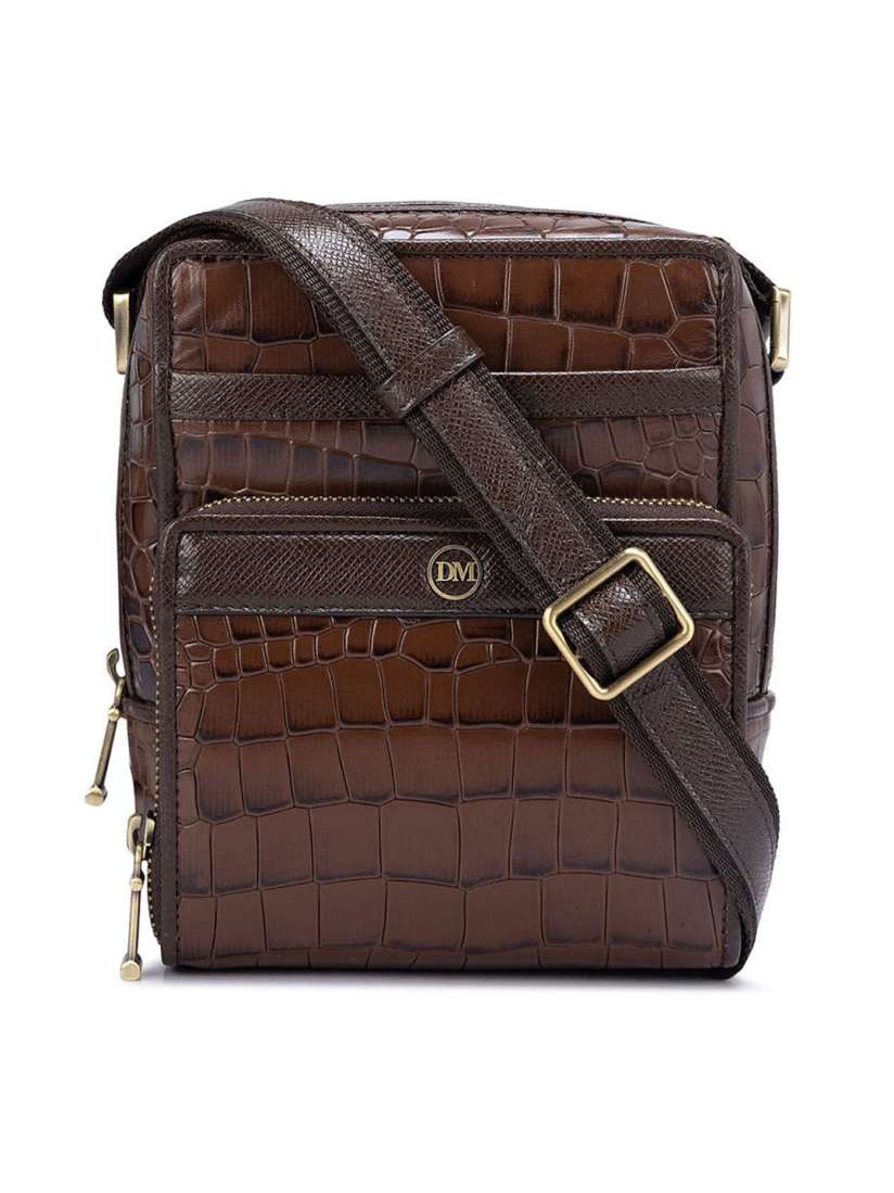 Buy Da Milano Leather Structured Sling Bag Handbags for Men 24037420 Myntra