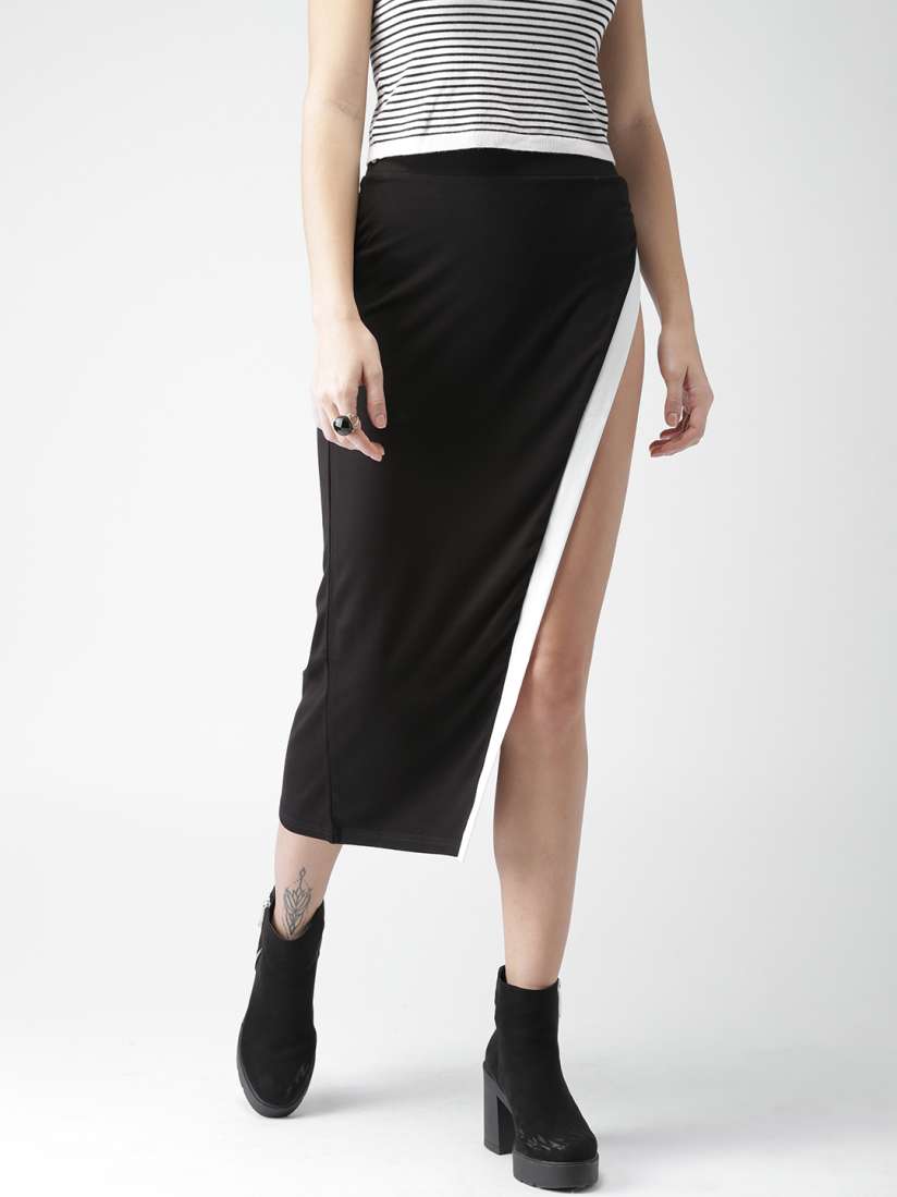 Myntra black skirt best sale