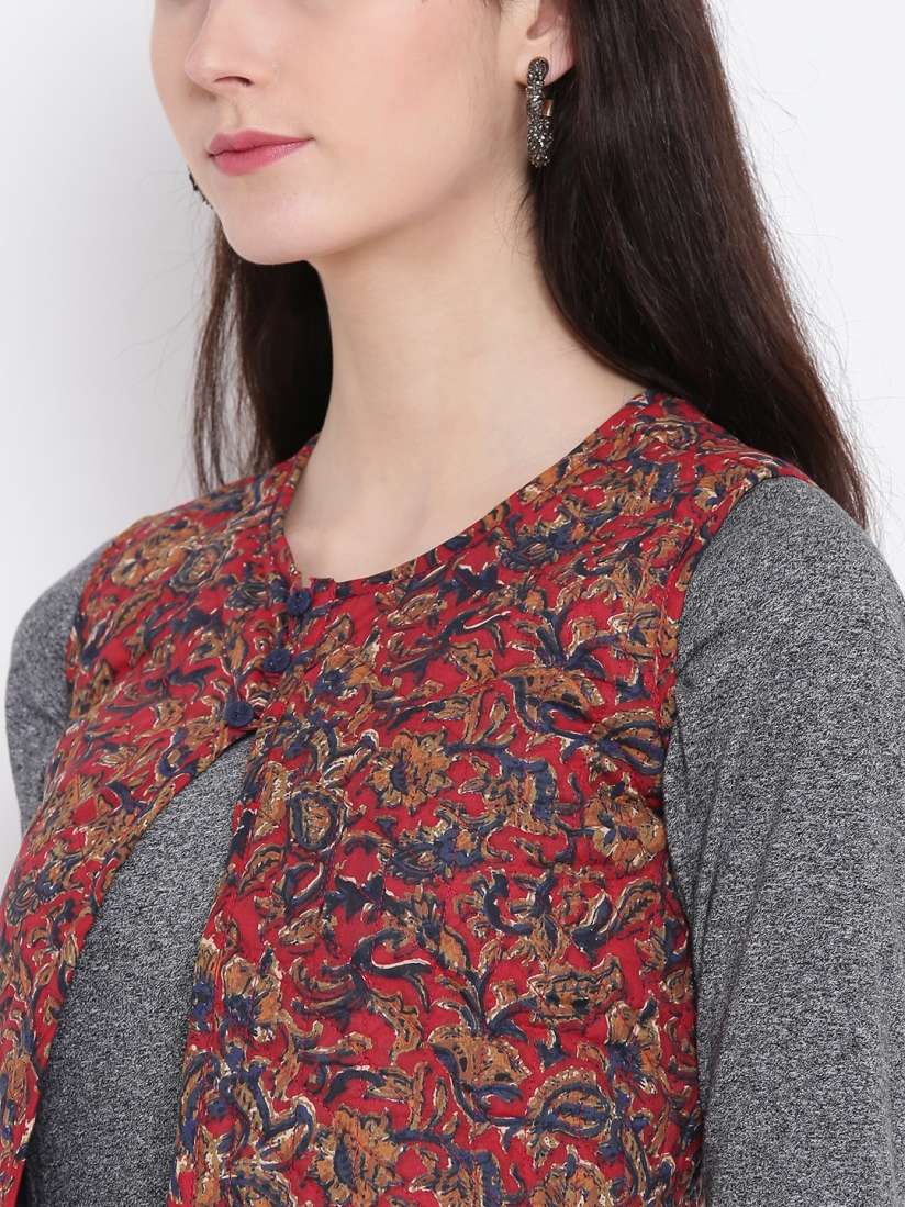 Buy Rangriti Women Navy Red Printed Tailored Jacket Jackets for Women 2404542 Myntra