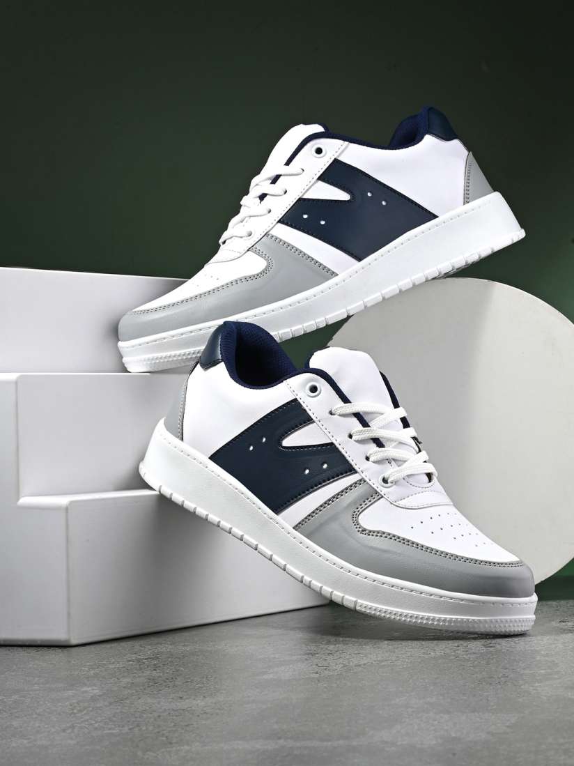 Buy Roadster Men White Navy Blue Colorblocked Lightweight Comfort Insole Basics Sneakers Casual Shoes for Men 24045570 Myntra