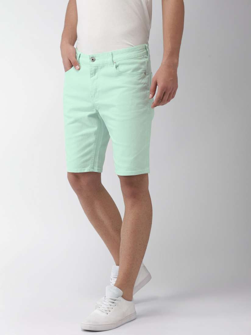 Buy FOREVER 21 Men Mint Green Solid Denim Shorts Shorts for Men 2405032 Myntra