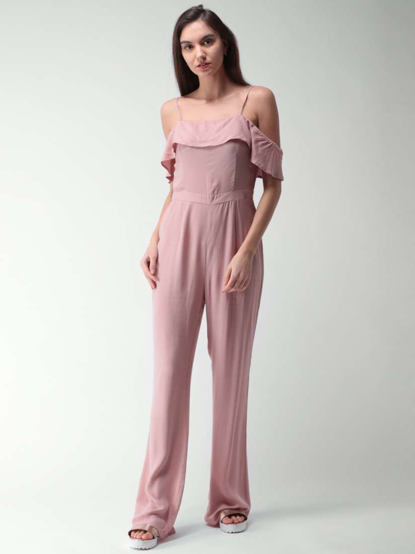 Buy FOREVER 21 Pink Solid Basic Jumpsuit Jumpsuit for Women 2405122 Myntra