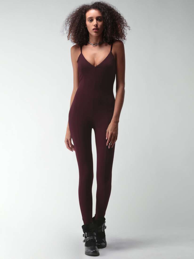 Burgundy jumpsuit forever 21 on sale