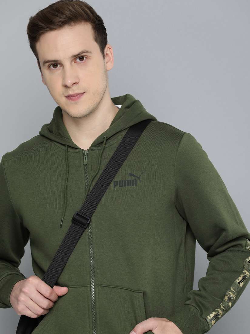 Buy Puma ESS TAPE CAMO Outdoor Long Sleeves Hooded Tailored Jacket Jackets for Men 24055392 Myntra