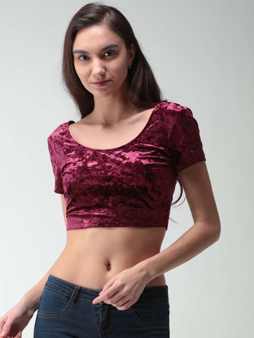 forever 21 velvet crop top