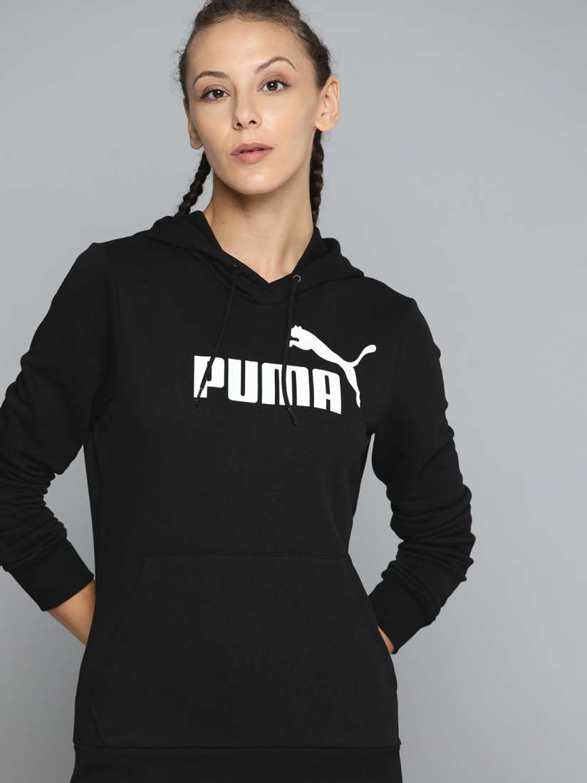 Buy Puma Essentials Logo Printed Hooded Sweatshirt Sweatshirts for Women 24059040 Myntra