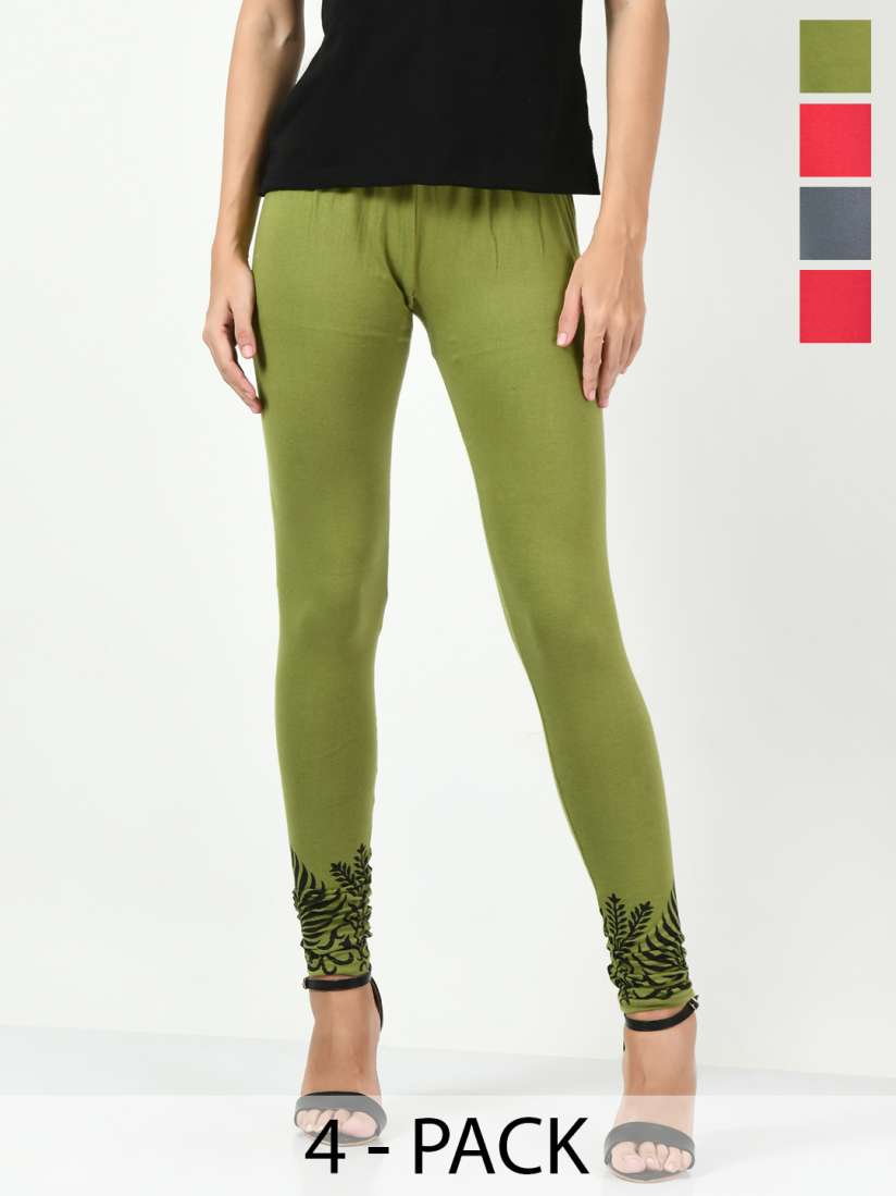 Buy BAESD Pack Of 4 Printed Ankle Length Cotton Lycra Leggings Leggings for Women 24060230 Myntra