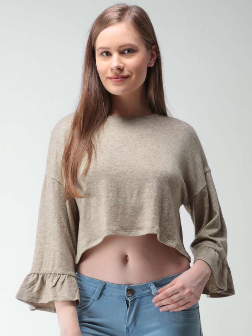 Buy FOREVER 21 Women Beige Solid Top Tops for Women 2406176 Myntra
