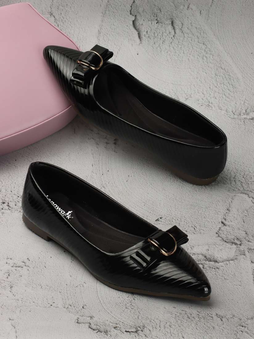 Buy Longwalk Textured Bow Detail Ballerinas Flats for Women 24072562 Myntra