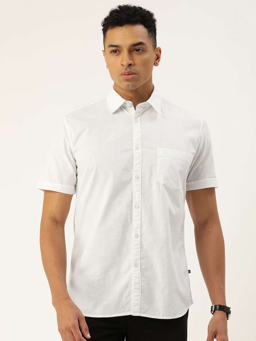 Buy Parx Pure Cotton Slim Fit Opaque Casual Shirt Shirts for Men 24073096 Myntra