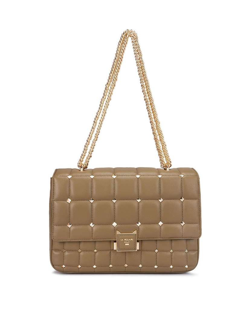 Embellished leather shoulder bag discount