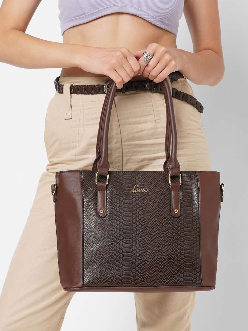 Buy Lavie Horse Brown Textured Shoulder Tote Bag Handbags for Women 2407570 Myntra