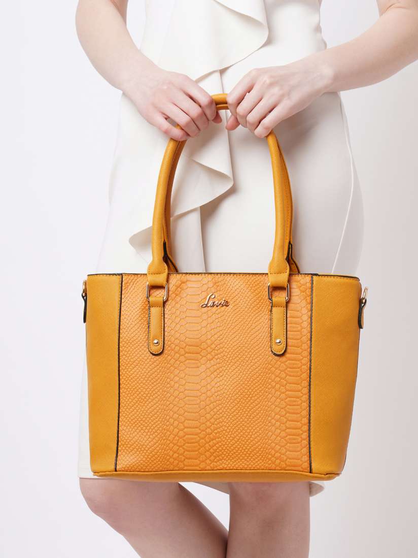 Buy Lavie Horse Mustard Textured Tote Bag Handbags for Women 2407571 Myntra