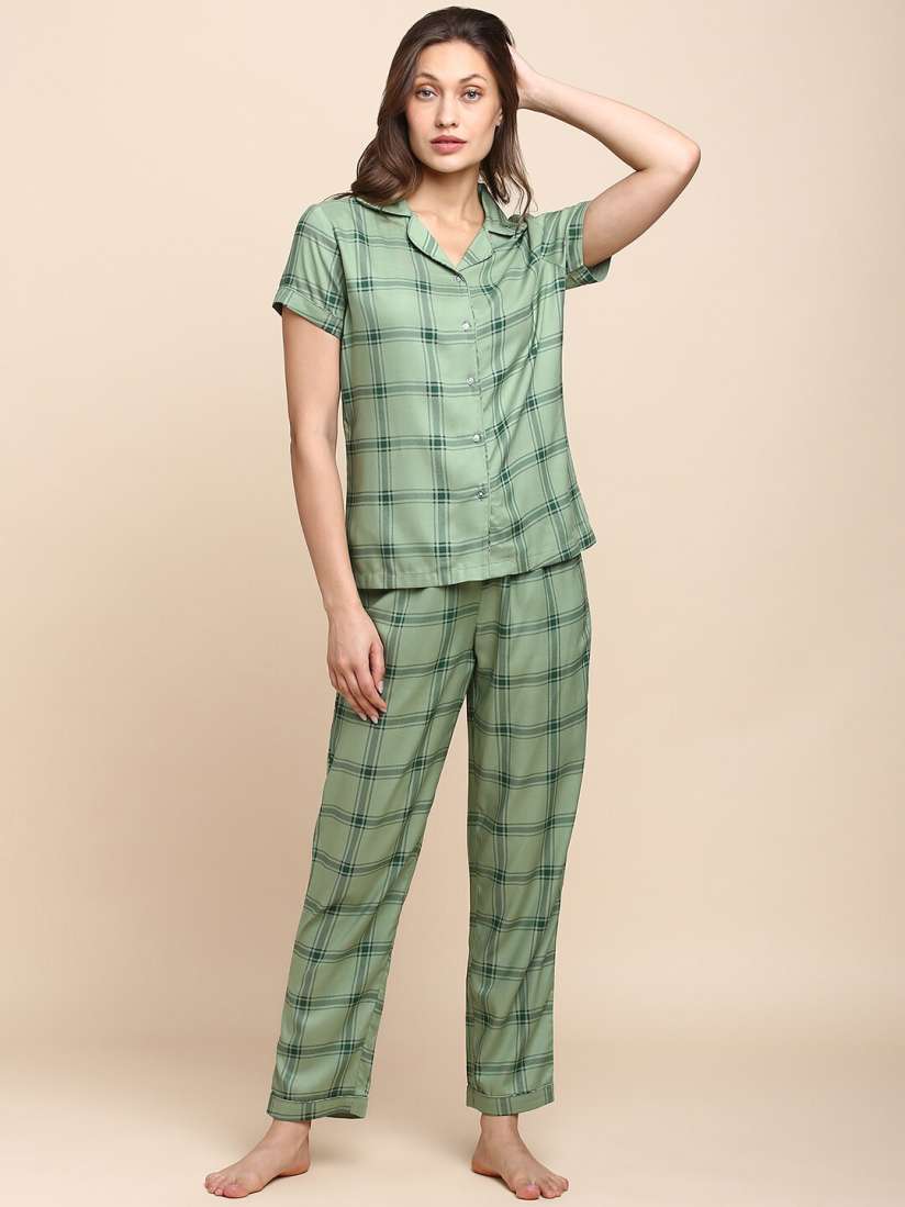 Buy Van Heusen Checked Lapel Collar Night suit Night suits for Women 24076054 Myntra