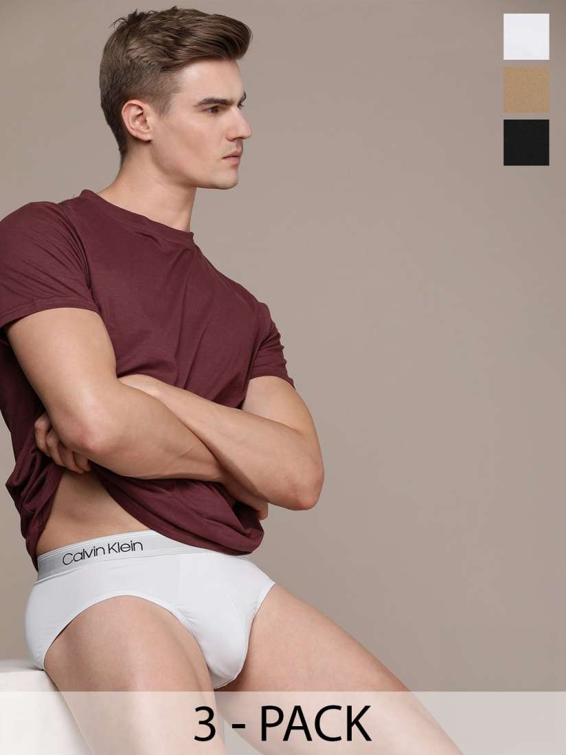 Buy Calvin Klein Underwear Men Pack Of 3 Mid Rise Briefs NB2568GF1 Briefs for Men 24078972 Myntra