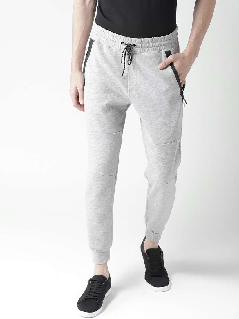 Buy FOREVER 21 Men Grey Solid Joggers - Trousers for Men 2407961 | Myntra