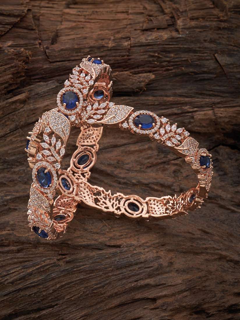 Buy Kushal s Fashion Jewellery Set Of 2 Rose Gold Plated Zircon Studded Bangles Bangle for Women 24080864 Myntra