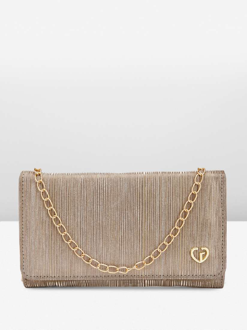 Buy Caprese Champagne Embellished Foldover Clutch Clutches for Women 24083682 Myntra