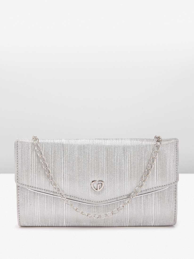 Buy Caprese Women Self Striped Shimmer Embellished Party Envelope Clutch With RFID Protection Clutches for Women 24083684 Myntra