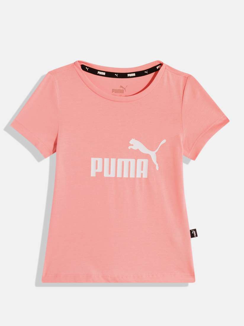 Buy Puma Girls Essentials Brand Logo Print Knitted Pure Cotton T Shirt Tshirts for Girls 24086342 Myntra