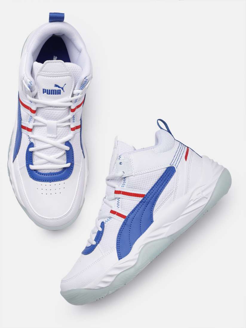 Puma white sneakers myntra sales