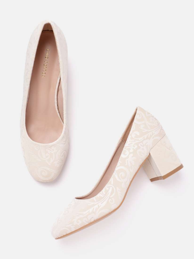 Floral block heel pumps discount