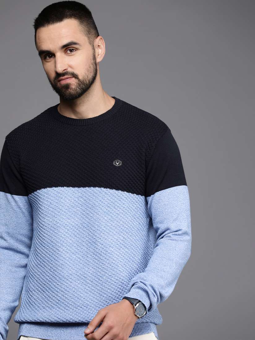 Buy Allen Solly Men Colourblocked Pullover Sweaters for Men 24094774 Myntra