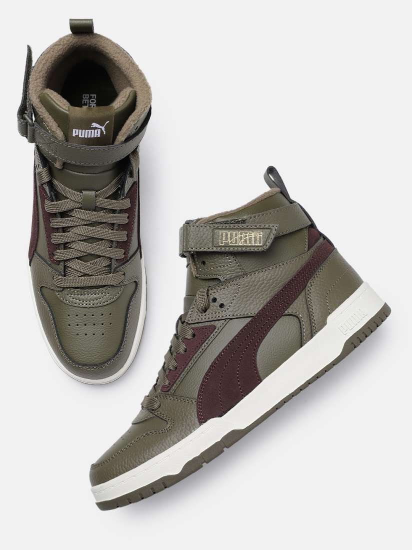 Buy Puma Unisex Perforated Leather Mid Top Sneakers Casual Shoes for Unisex 24098344 Myntra