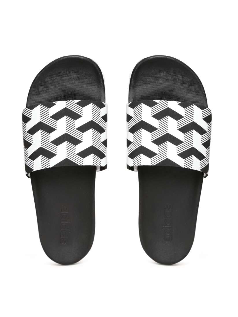 Buy ADIDAS Men Black White Adilette CF Link GR Printed Sliders Flip Flops for Men 2410132 Myntra