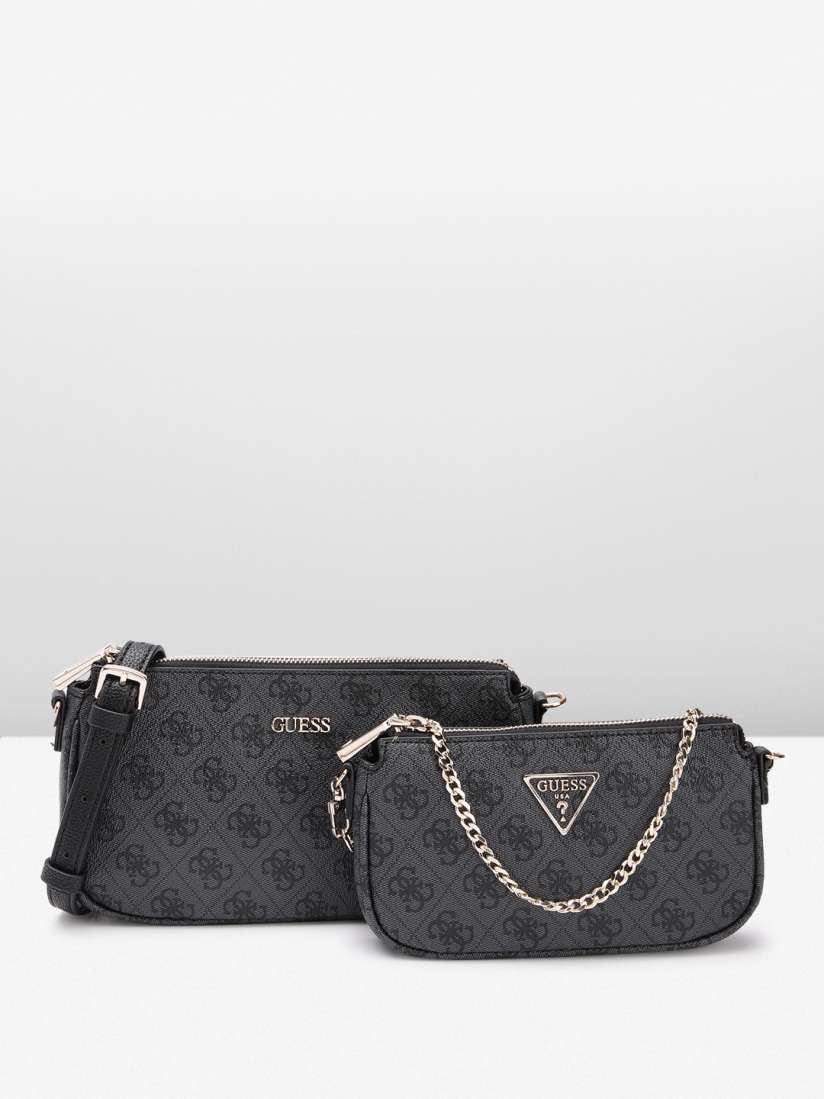Buy GUESS Printed Structured Sling Bag Handbags for Women 24102416 Myntra
