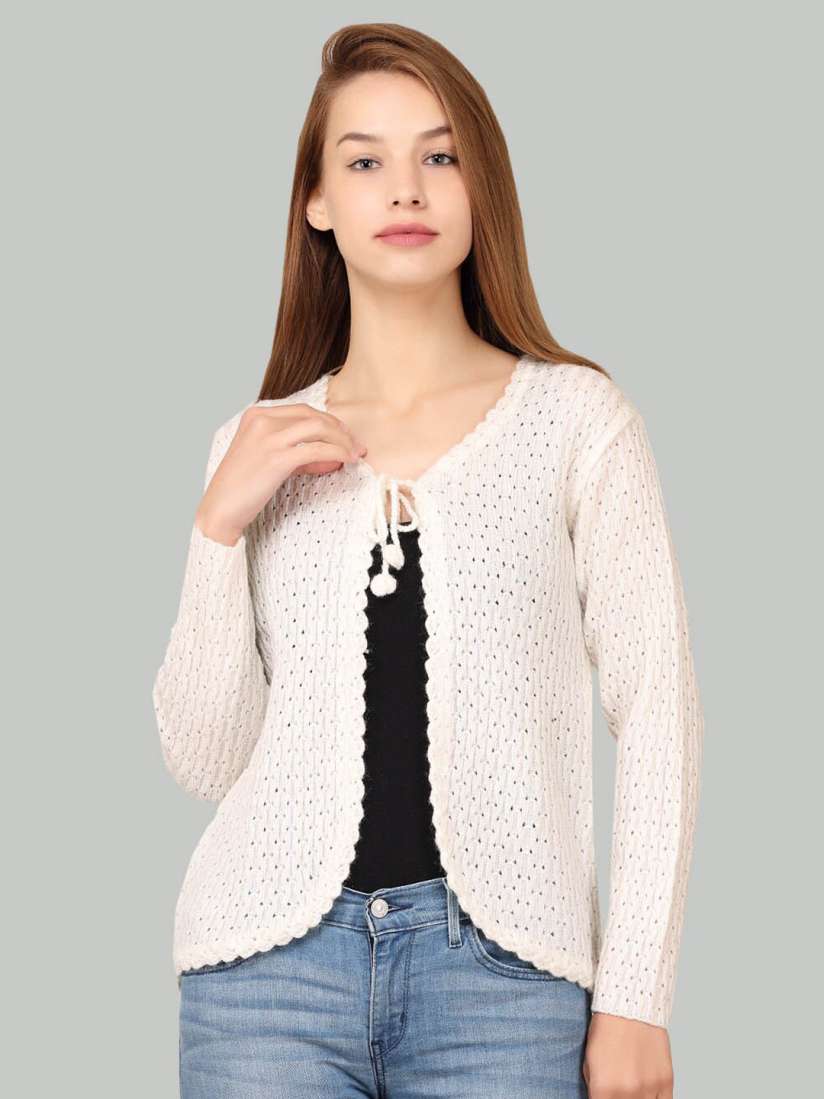 Buy LA VITA Self Design Woolen Front Open Sweater Sweaters for Women 24105034 Myntra