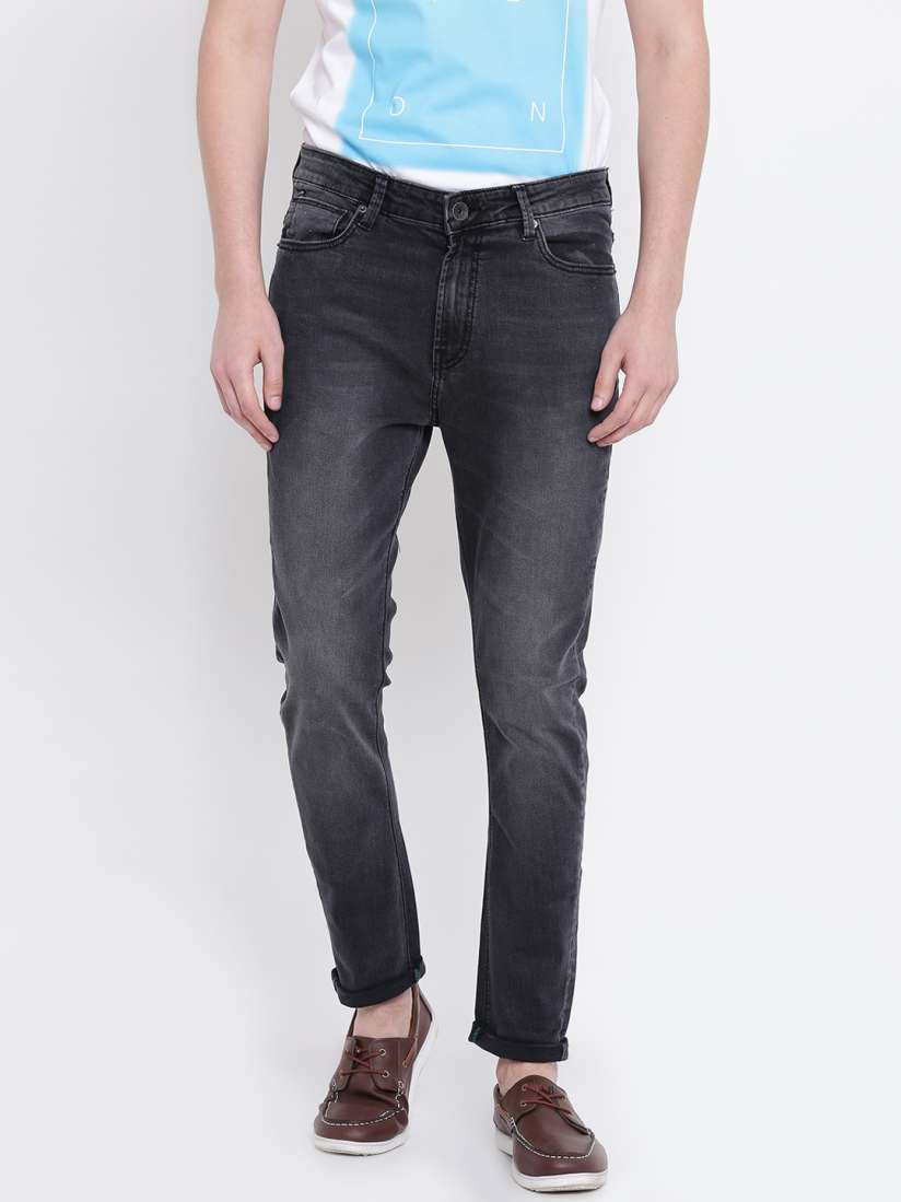 Buy United Colors of Benetton Men Charcoal Grey Carrot Fit Mid Rise Stretchable Jeans Jeans for Men 2411864 Myntra