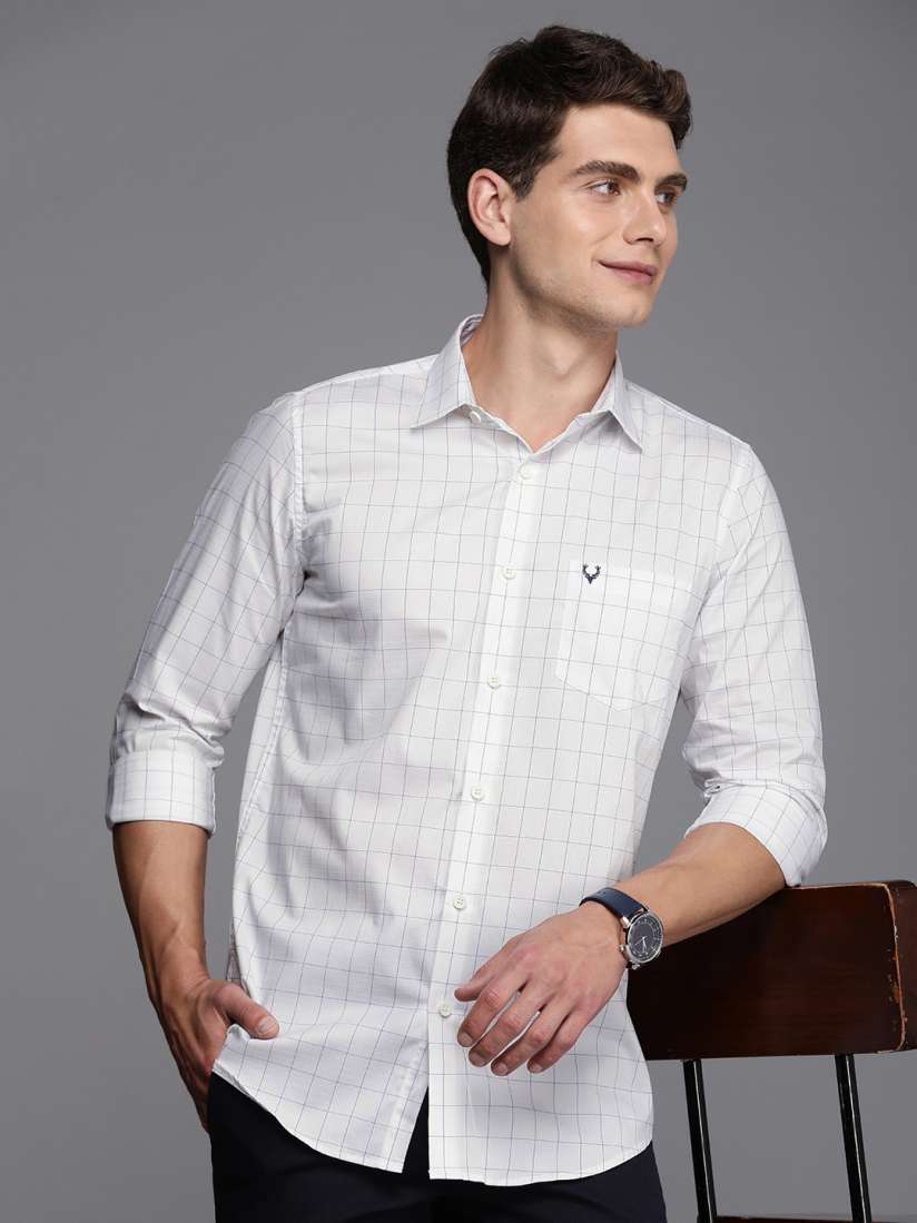 Buy Allen Solly Men Comfort Grid Tattersall Checked Casual Shirt Shirts for Men 24122354 Myntra