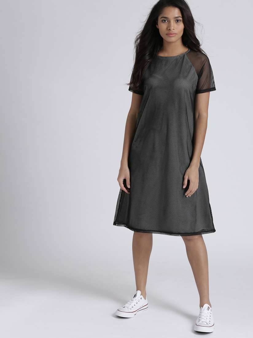 Buy Chemistry Women Black Solid A Line Dress Dresses for Women 2412479 Myntra
