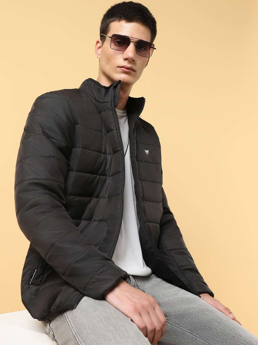 Buy Wrangler Mock Collar Puffer Jacket Jackets for Men 24133126 Myntra