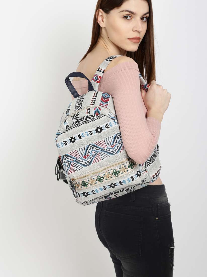 Buy Ginger by Lifestyle Women Multicoloured Geometric Backpack Backpacks for Women 2414433 Myntra
